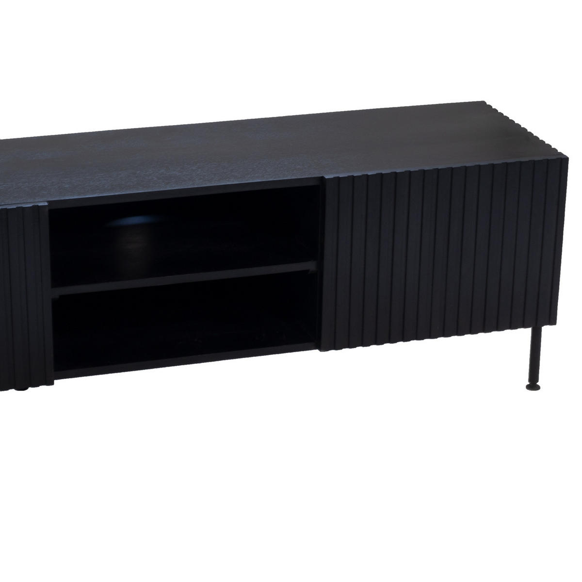 TV-MÖBEL aus Metall/Holz 200cm, schwarz - Schwarz, Holz (200/50/40cm) - Giga Meubel