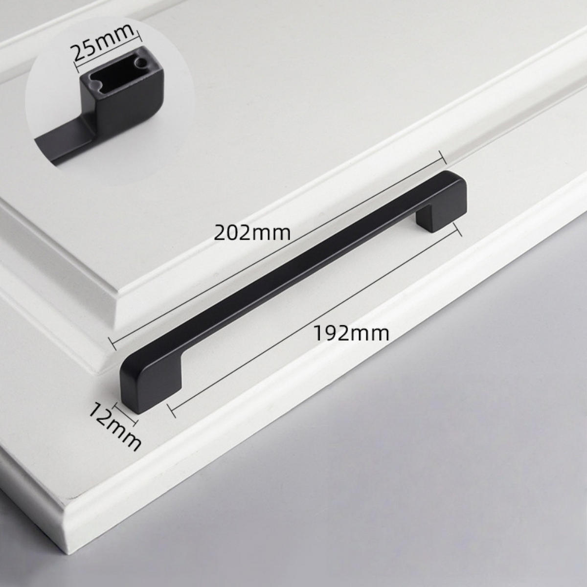 MÖBELGRIFF Schwarz 10er-Set 192 mm - Schwarz, Metall (20.2/19.2/20.2cm)