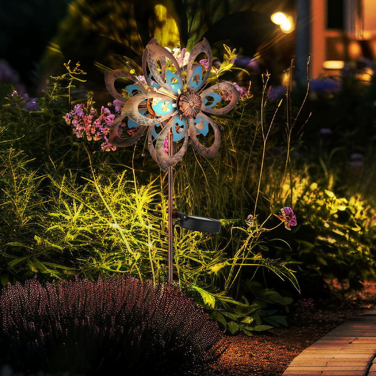 LED AUSSENLEUCHTE Metall Gold - Goldfarben, Glas (22.5/12/92cm) - Globo Lighting