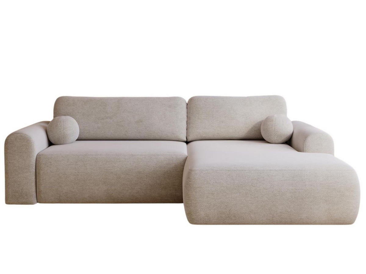 ECKSOFA velvet braun rechts AURA - Braun, Holzwerkstoff (257/177cm) - Compleo24