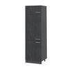 KÜHLUMBAUSCHRANK R-Line Schwarz Beton 60 cm - Anthrazit/Schwarz, Holzwerkstoff (60/206.8/57.2cm) - Vicco