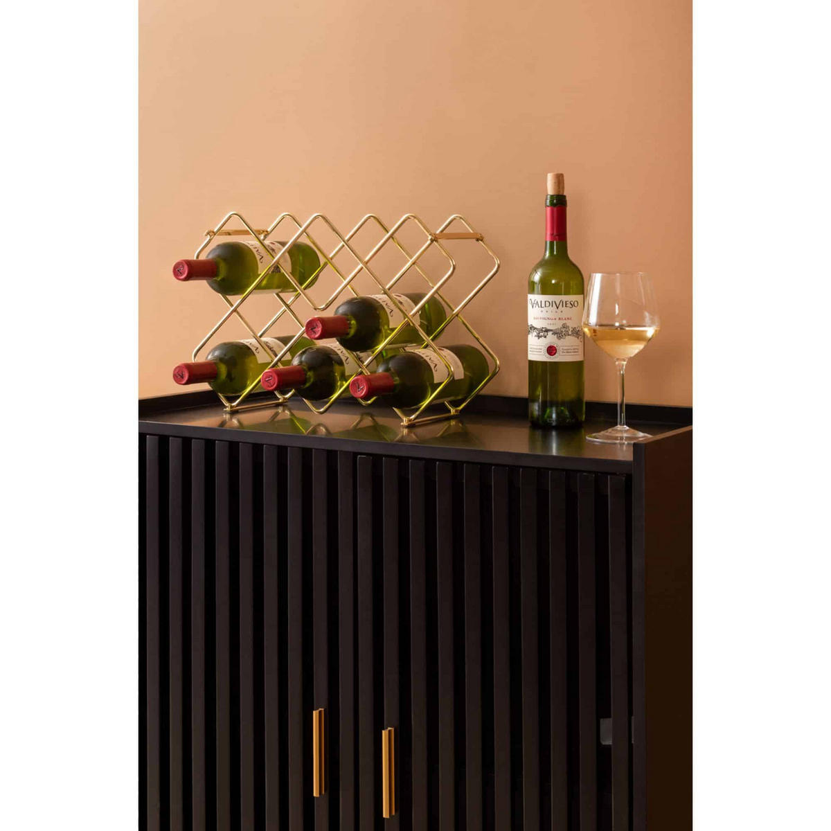 WEINREGAL Diamonds Gold 40.5/15.5/27.5 cm - Goldfarben, Metall (15.5/27.5/40.5cm) - Present Time