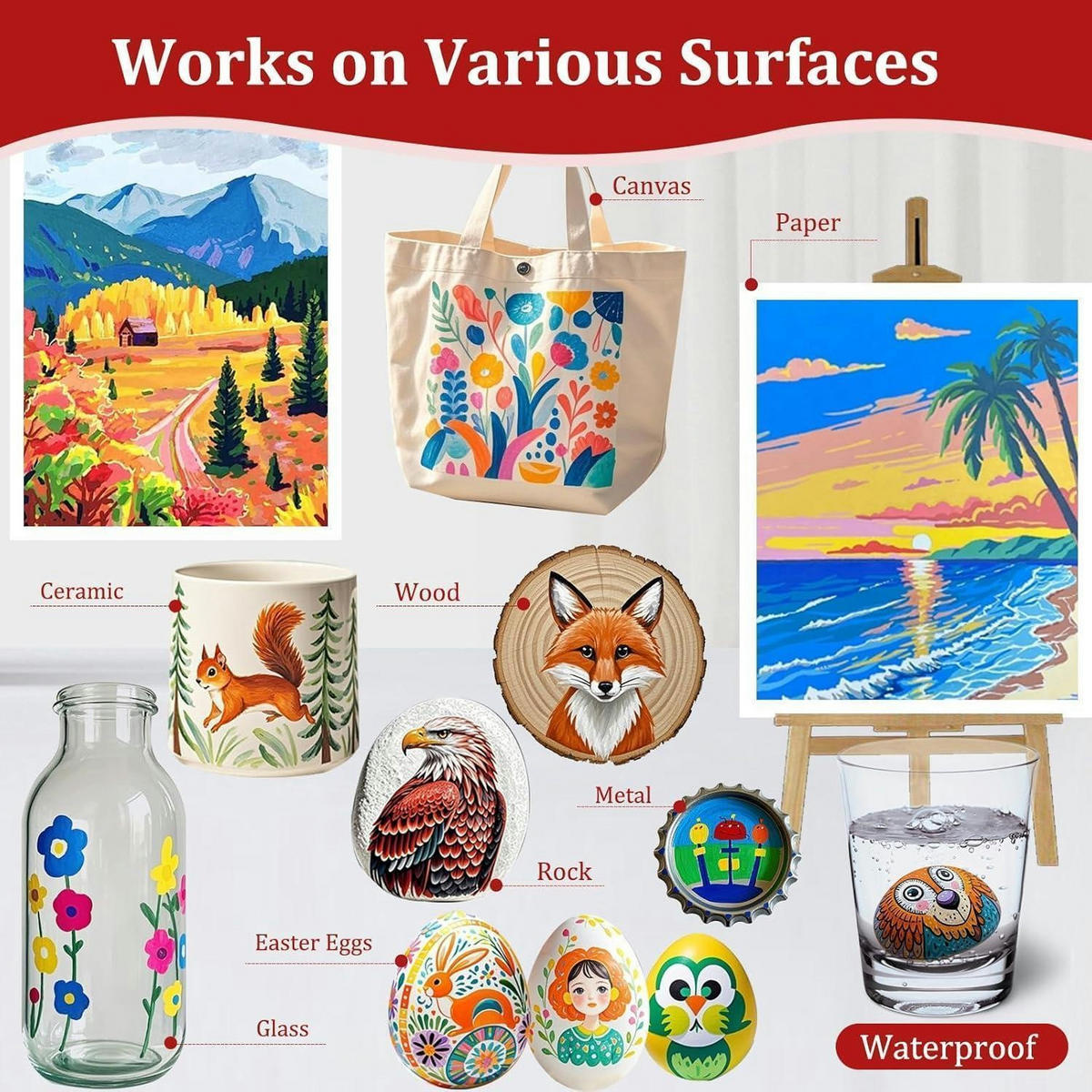 ACRYLSTIFTE 60 Farben Set mit flexibler Pinselspitze - Multicolor, Kunststoff (3.9/26/15cm)