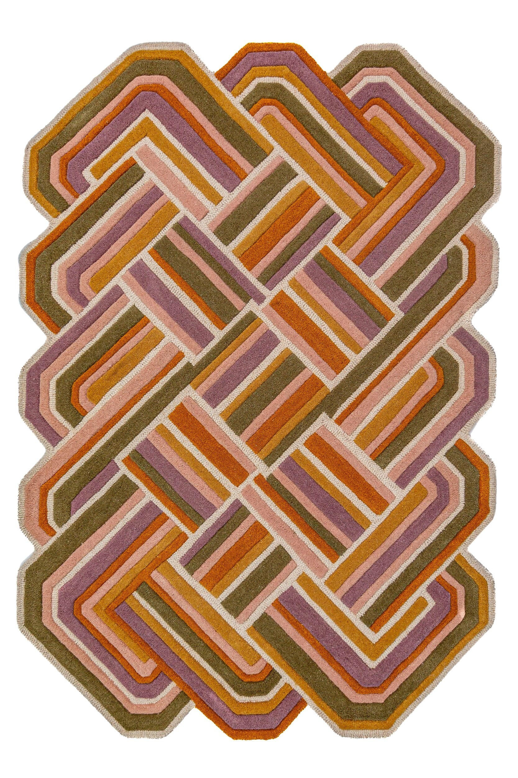 TEPPICH aus Wolle SOAR in Flieder, geometrisch, 140 x 200 cm - Rosa, Textil (200/140cm) - KADIMA DESIGN