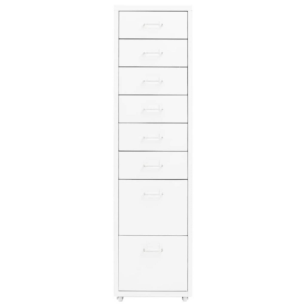 AKTENSCHRANK Mit Rollen Weiss 28/41/109 Cm Metall - Weiß, Metall (41/109/28cm) - vidaXL