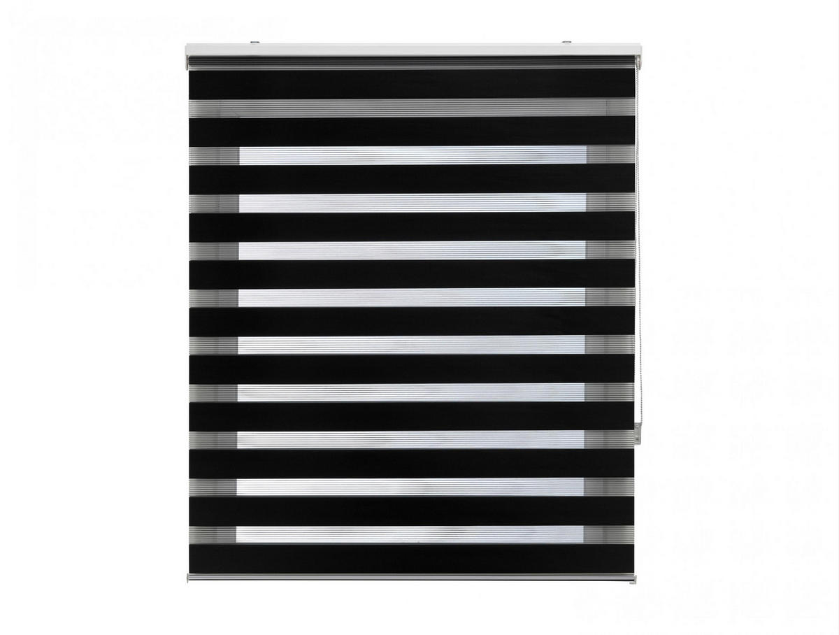 ROLLO Polyester Transluzent Schwarz 180x250 - Schwarz, Textil (180/250/1cm) - Purline