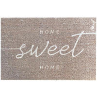 OUTDOOR FUßMATTE "Ines" mit Spruch "home sweet home" Beige-Braun 50 x 75 cm - Beige/Braun, Kunststoff/Textil (50/75cm) - MAD ABOUT MATS