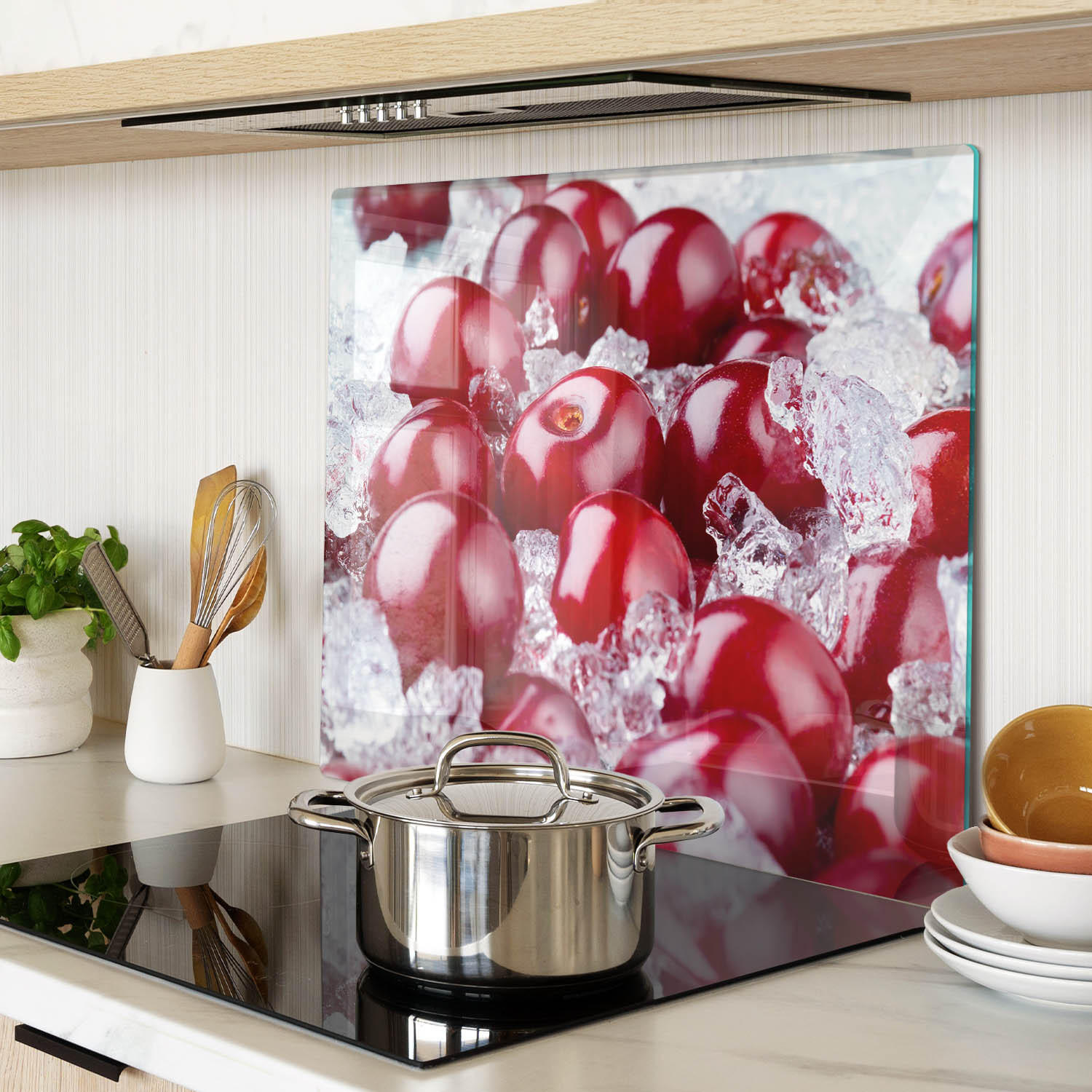 GLASPLATTE 60x52 cm Kirscheis - Rot, Glas (60/0.4/52cm) - TULUP