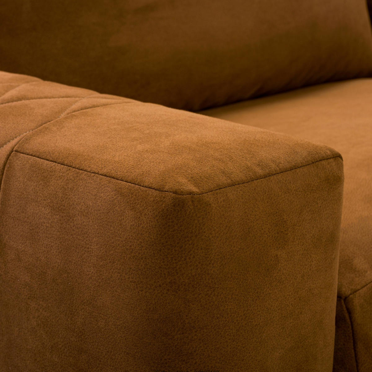 ECKSOFA LINKS BRENTIS Chenille-Stoff, Braun - Braun, Textil (314/224cm) - KONSIMO®