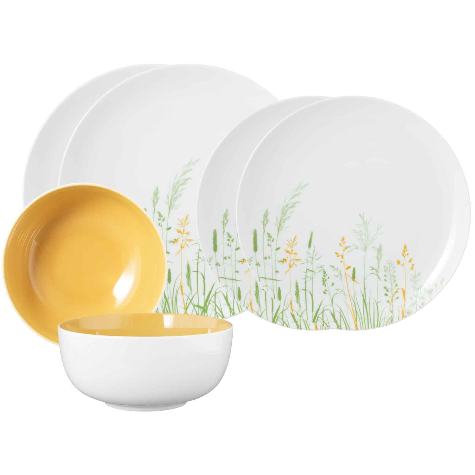 BASIC-SET Liberty Meadow Grasses Curry gelb 6-tlg. - Gelb, Keramik (2/2/2cm) - Seltmann Weiden