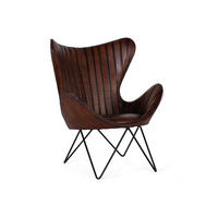 SESSEL aus Leder und Metall - Braun, Fell (83/100/77cm) - Giner y Colomer