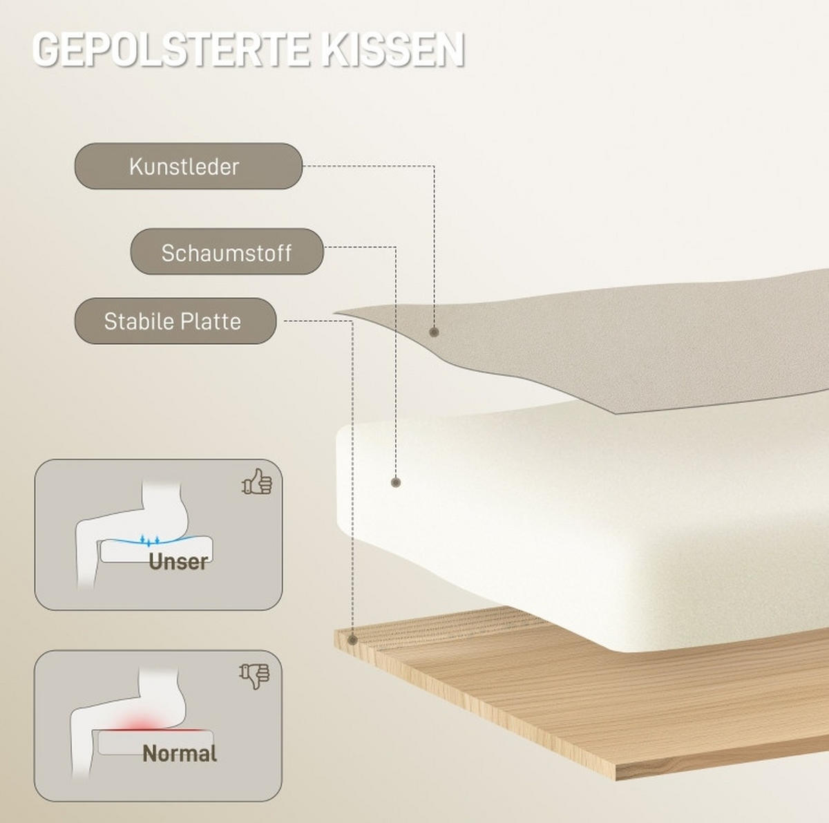 DREHSTUHL 66/72/113-121 cm beige aus Kunstleder mit Fußstütze - Beige, Kunststoff (72/121/66cm) - OKWISH