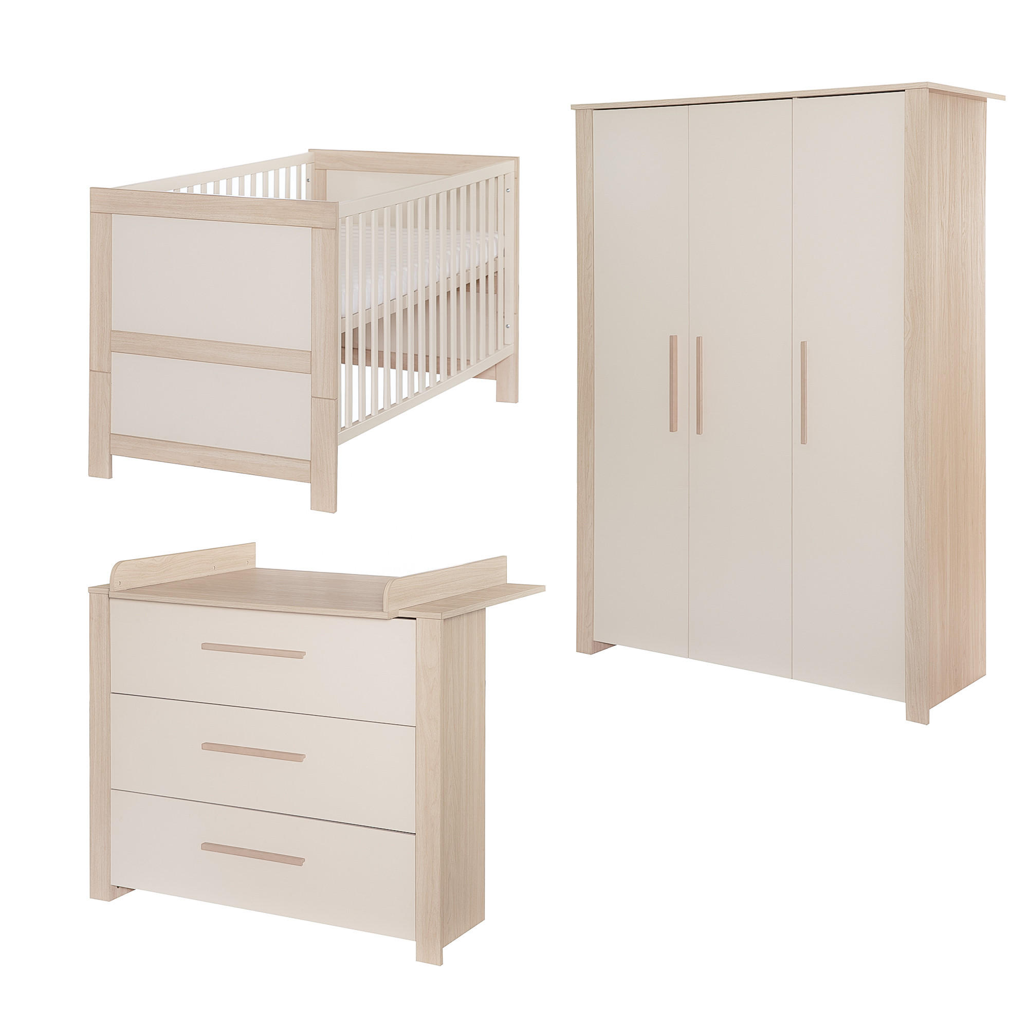 BABYZIMMER-SET Momo 3-teilig - Kaschmir, Holz/Holzwerkstoff (118/190/52cm) - Roba