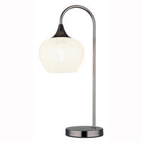 LED TISCHLEUCHTE Metall Glas Silber - Silberfarben, Glas (27.5/16/54cm) - Globo Lighting