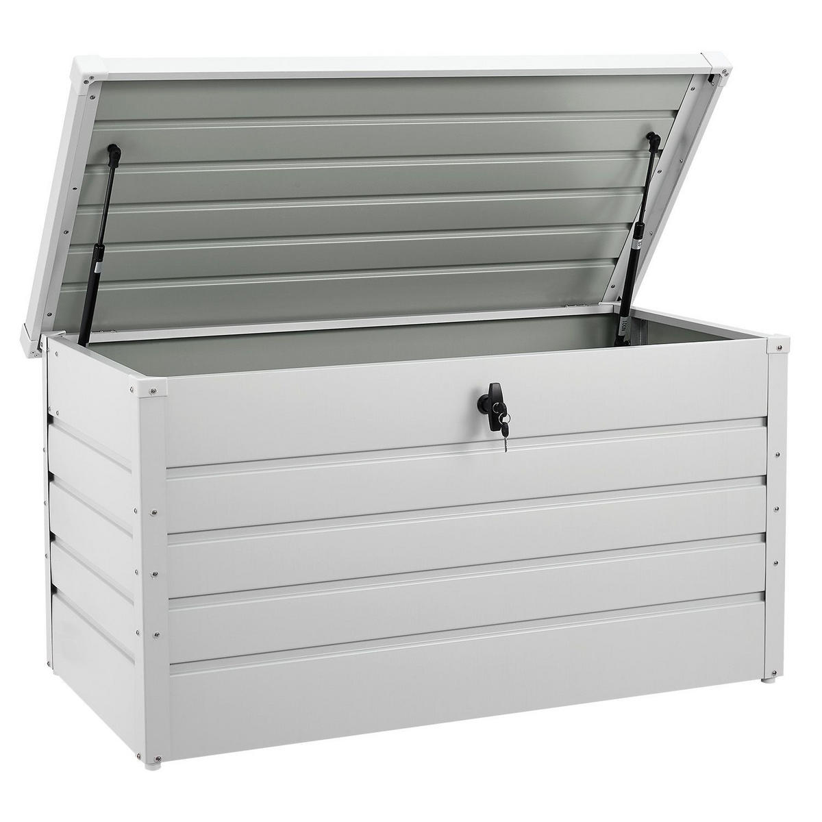 AUFBEWAHRUNGSBOX Limani weiß - Weiß, Metall (120/63/53cm) - Juskys