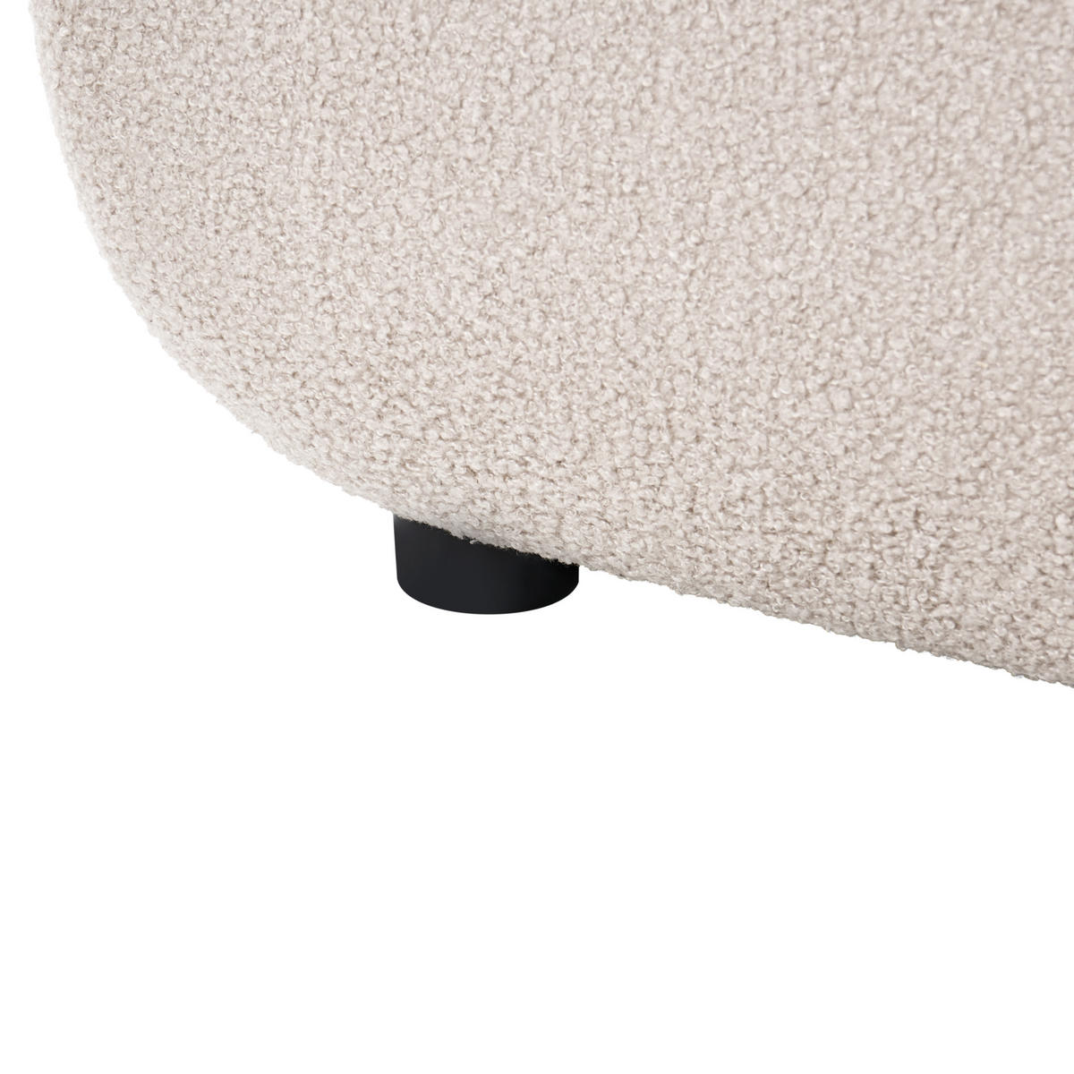 OTTOMANE Bouclé Beige Salla - Beige/Schwarz, Textil (96/43/78cm) - Beliani