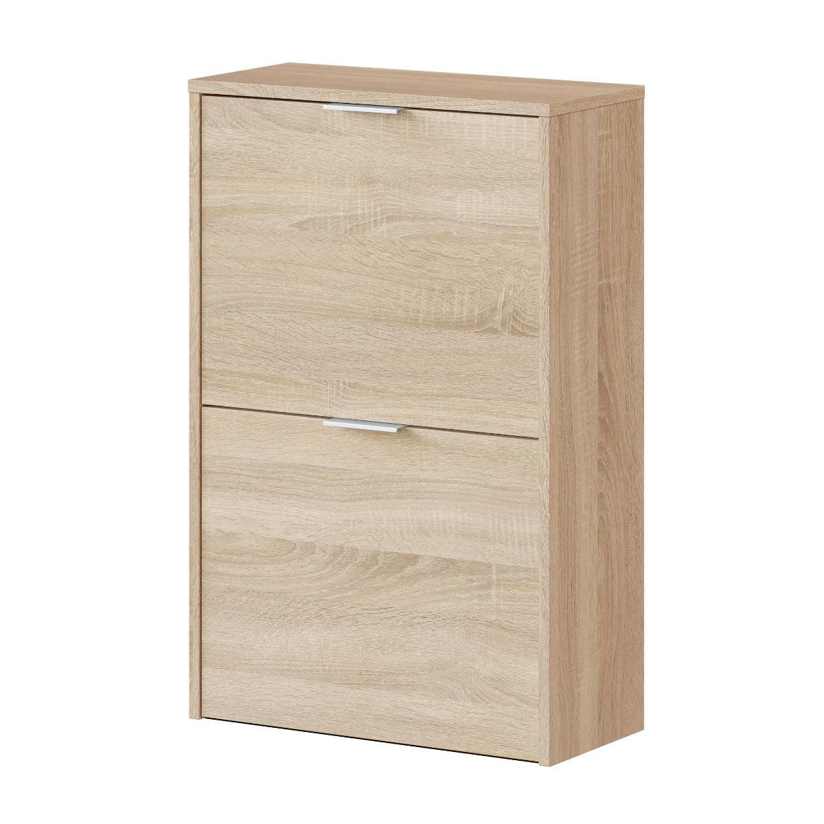 SCHUHSCHRANK mit 2 Klappen Zapateros - L50 cm - Apfelbaumfarben, Holzwerkstoff (22/76/50cm) - Calicosy