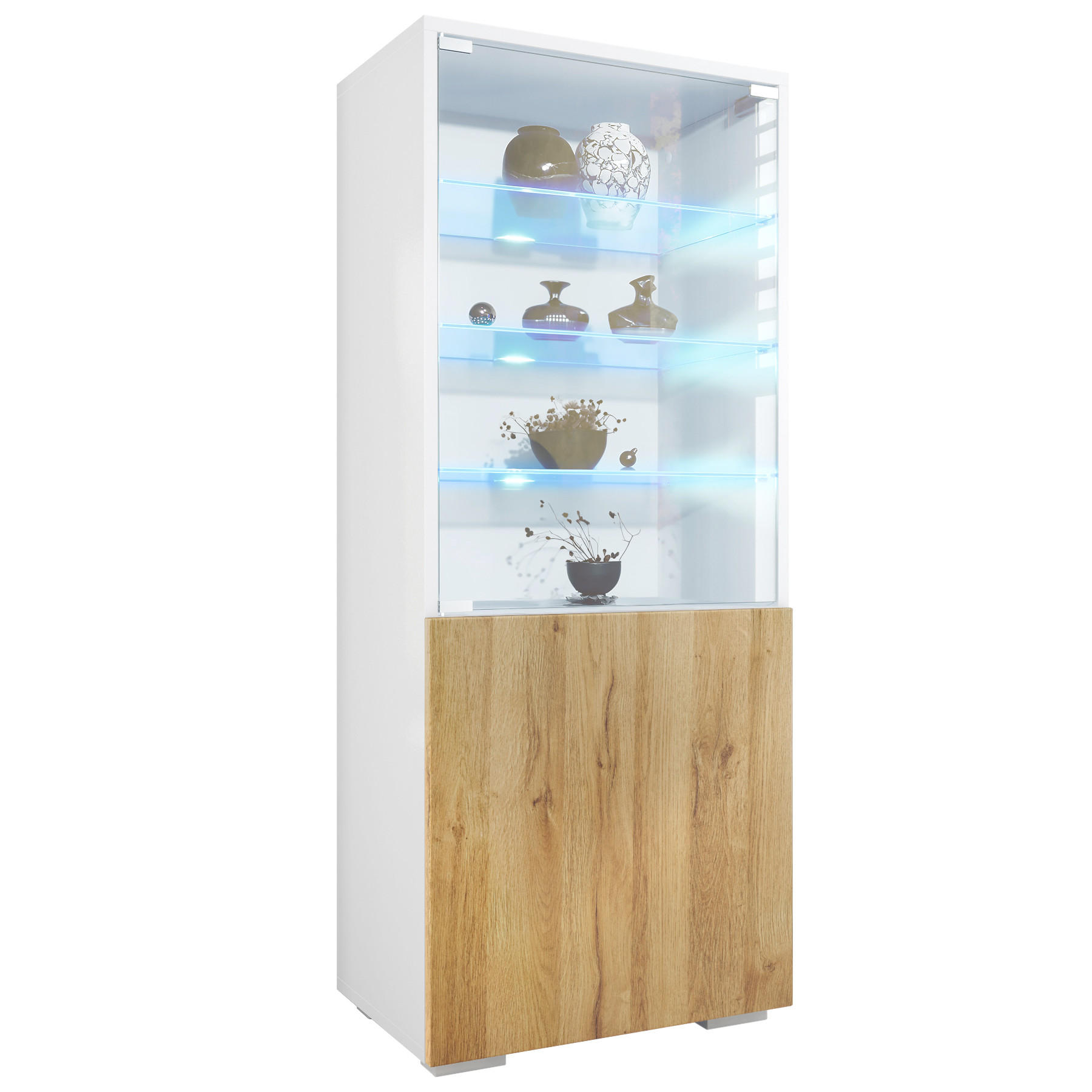 VITRINE Granada Eiche Natur - Eichefarben, Holzwerkstoff (50/122.5/34.5cm) - Vladon