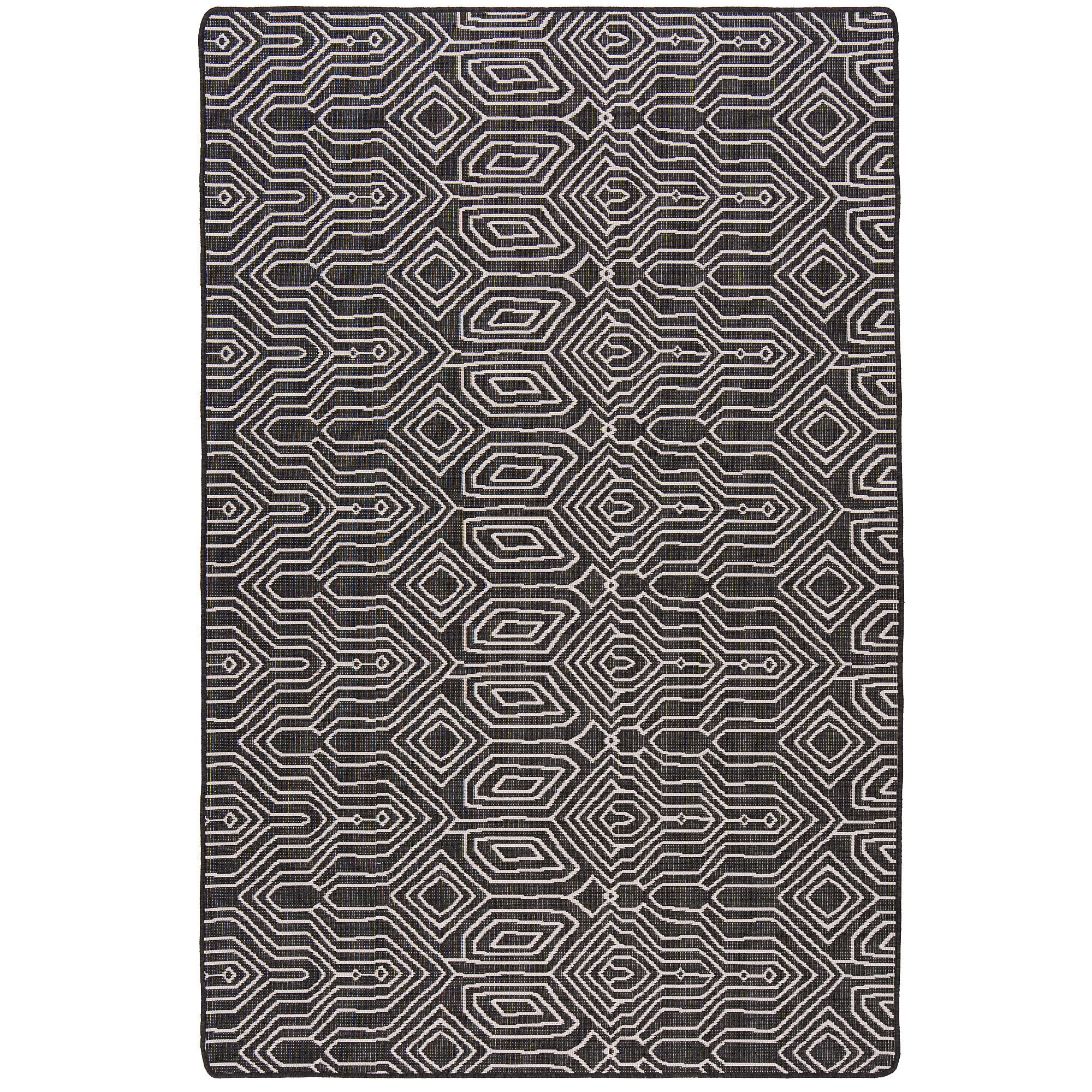 IN- UND OUTDOOR TEPPICH BEIDSEITIG NEWPORT MODERN - Schwarz, Textil (80/240cm) - Snapstyle