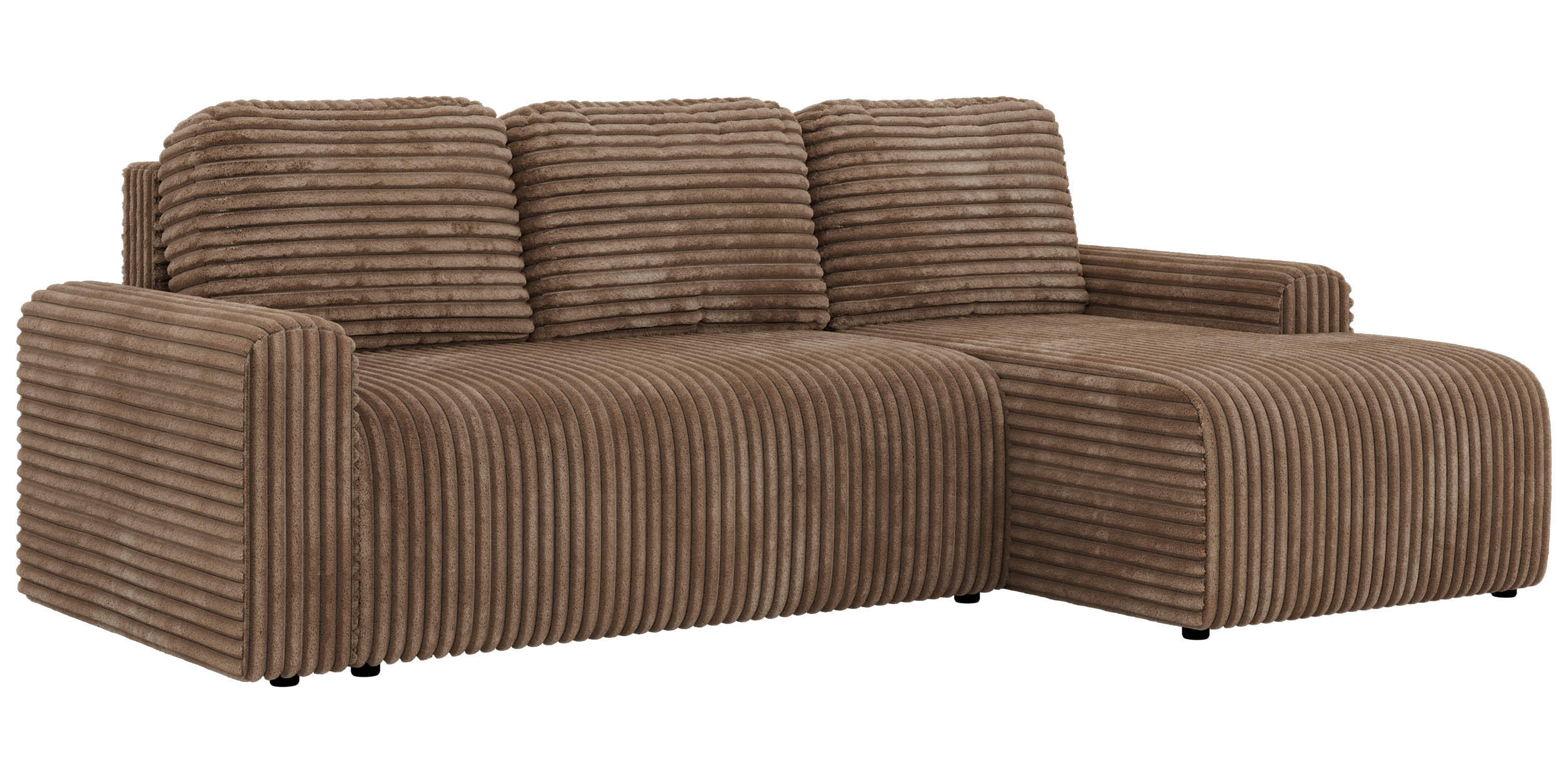 ROHOVÁ SEDAČKA NESSARO L Hnedá Manšester - Vpravo - hnedá/čierna, textil/plast (151/244cm) - MKS