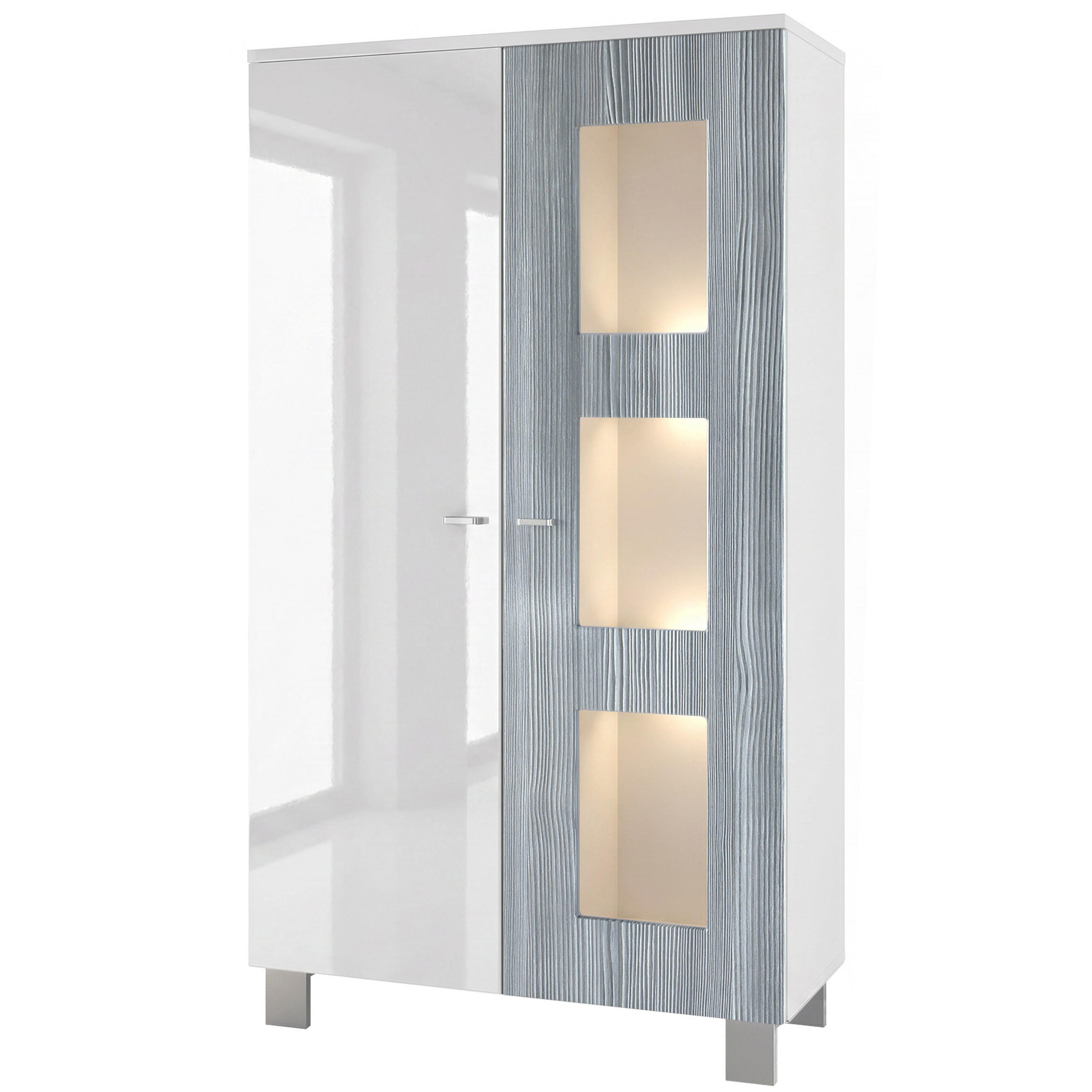 Vladon Vitrine Anthrazit 71x129x35 cm