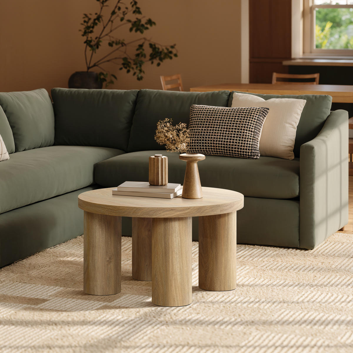 COUCHTISCH Rund | Ø70 x H40 cm - Braun, Holzwerkstoff (70/70/40cm) - Hometopia