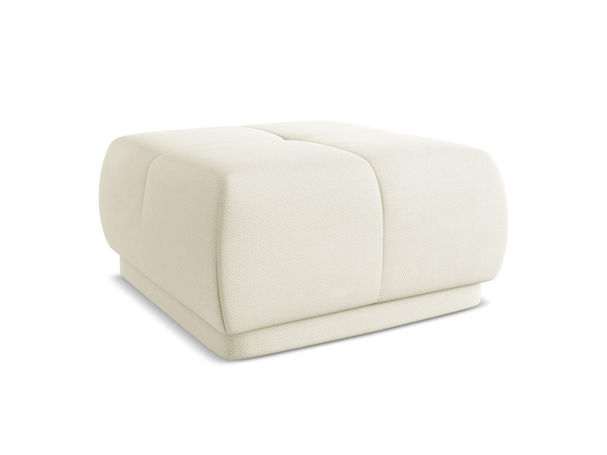 POUF Chenille Stoff Beige - Beige/Schwarz, Kunststoff/Textil (60/35/60cm) - Makamii