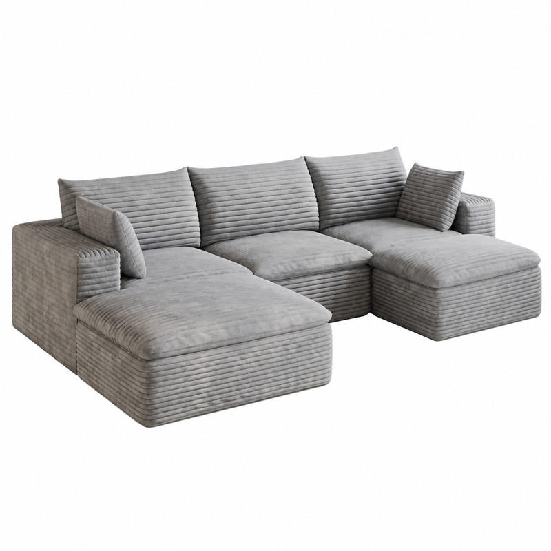 Meubliv Sofa Grau 160x60x260.1 cm