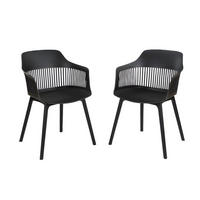 GARTENSTUHL - 2 -Sitzer - PVC - schwarz - SOHO - Schwarz, Kunststoff - Vente-Unique