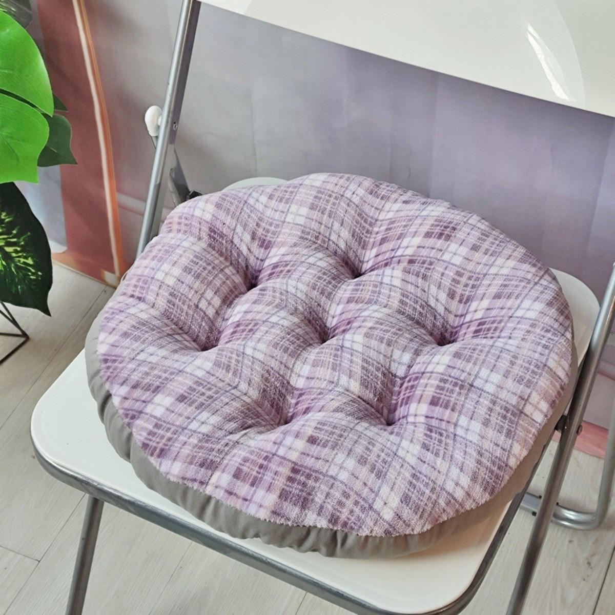 GARTENHOCKERAUFLAGE 40/40/8cm - Lila, Textil (40/8/40cm) - Authentics