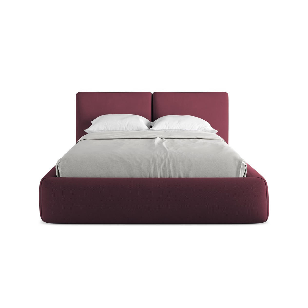 POLSTERBETT mit Bettkasten und Lattenrost 160x228 Rot - Rot/Weinrot, Kunststoff/Textil (140/200cm) - LaMiaSofa