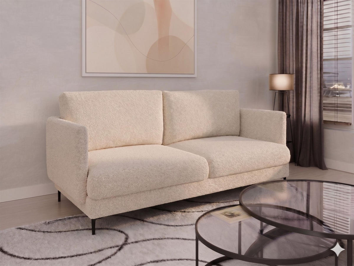 SOFA Helmer 3-sitzer In Stoff Baloo - Beige, Holzwerkstoff/Textil (226/95/95cm) - Fun Möbel