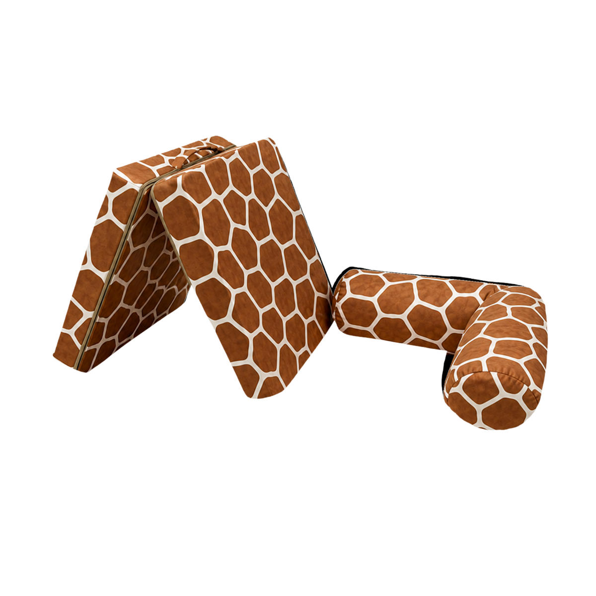 MODULARES Kindersofa Giraffe – weiches Spielsofa zum Spielen und Entspannen - Braun, Textil (142/25/71cm) - Bees & Blooms