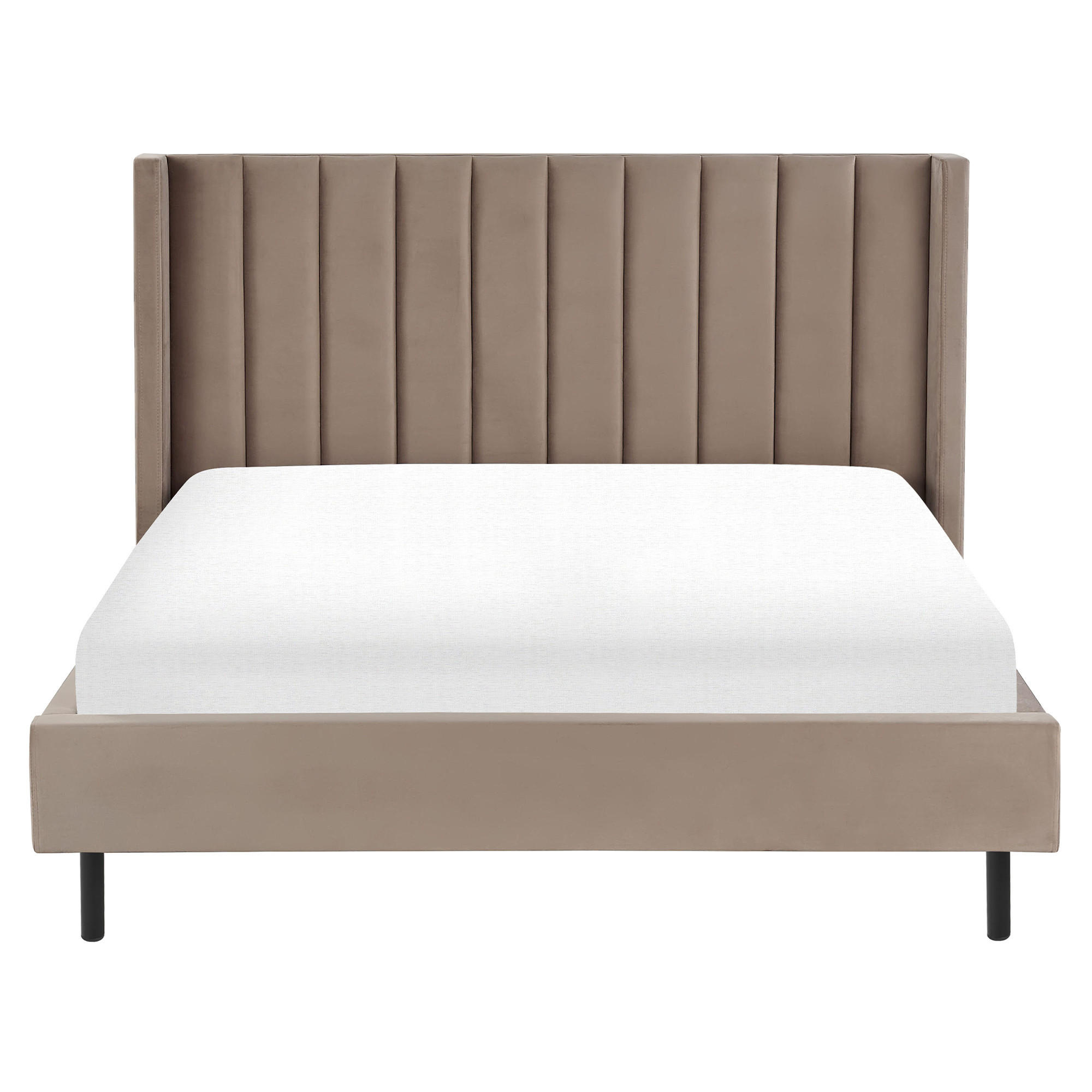 BETT mit Lattenrost 160x200 cm Beige Villette - Taupe, Textil (160/200cm) - Beliani