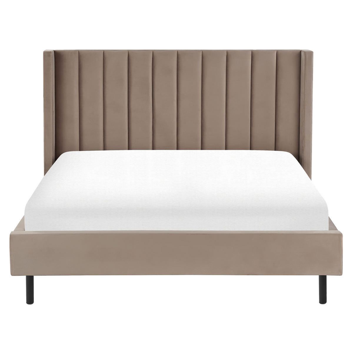 BETT mit Lattenrost 160x200 cm Beige Villette - Taupe, Textil (160/200cm) - Beliani