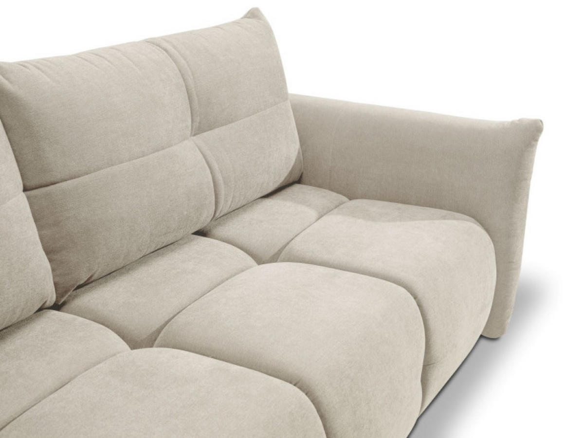 SOFA Hellbeige BASTO Gepolstert Mit Schlaffunktion - Beige, Textil (245/86/110cm) - Sepro Meble
