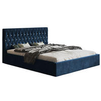 BETT Blau OLDO 3 Gepolstert Mit Bettkasten 120x200 cm - Dunkelblau, Textil (120/200cm) - Sepro Meble