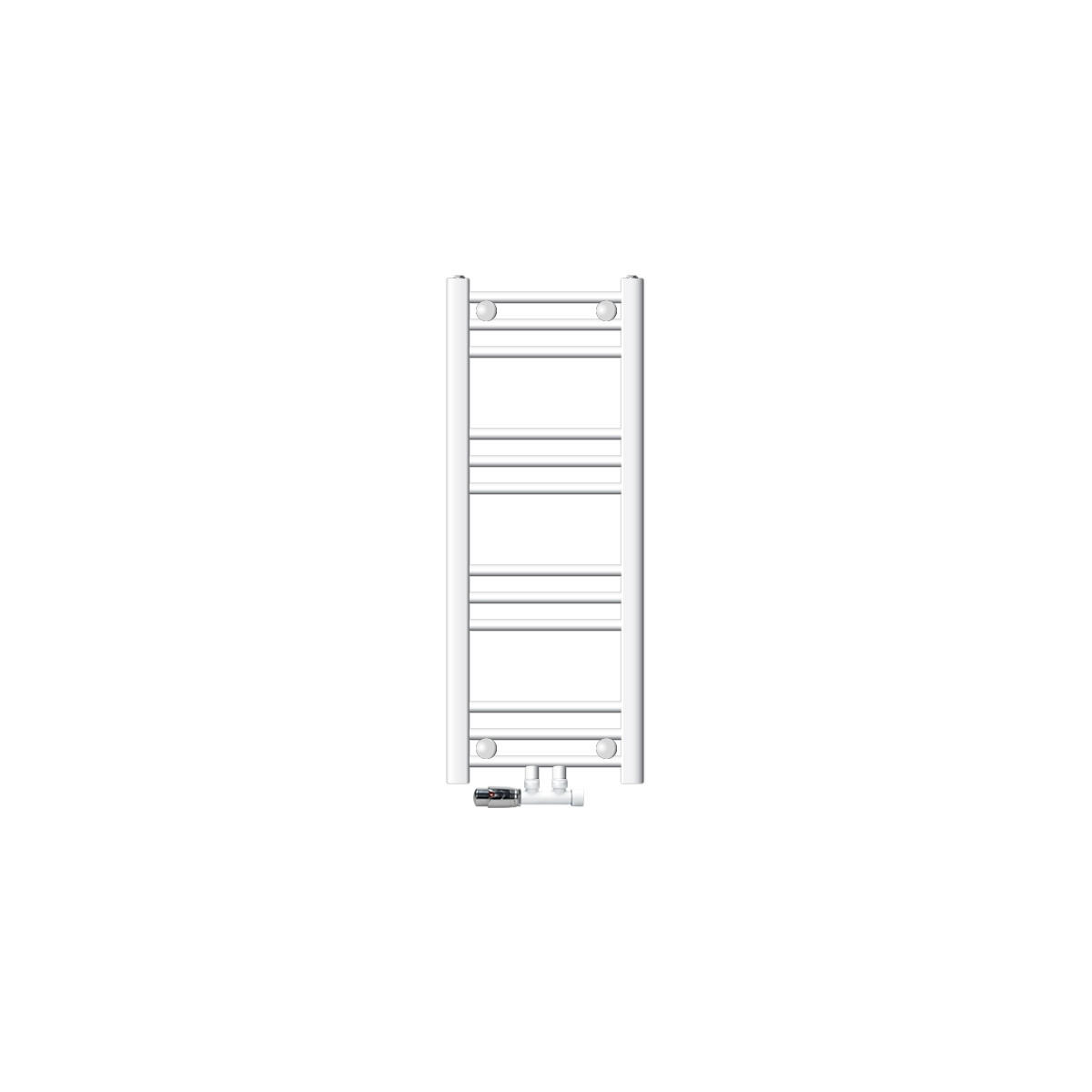 BADHEIZKÖRPER Sahara 300x800 mm Weiß gerade mit Ventil Eckform - Weiß, Metall (30/80/3cm) - LuxeBath