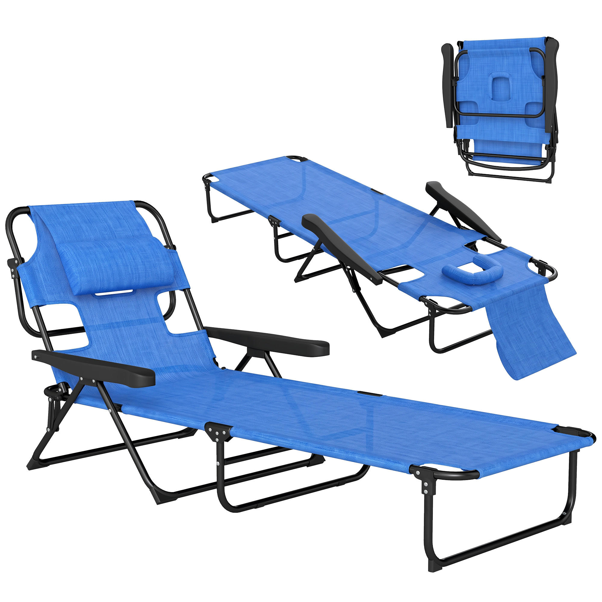 GARTENLIEGE Blau 1 Stück - Blau, Naturmaterialien (72/31/194cm) - GiPP