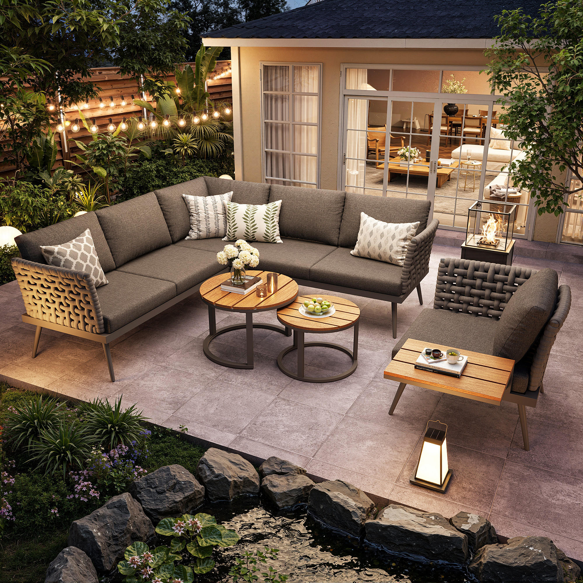 Thumbnail - Flieks Gartenset, Grau, Metall, Gartenmöbel, Gartenmöbel-Sets