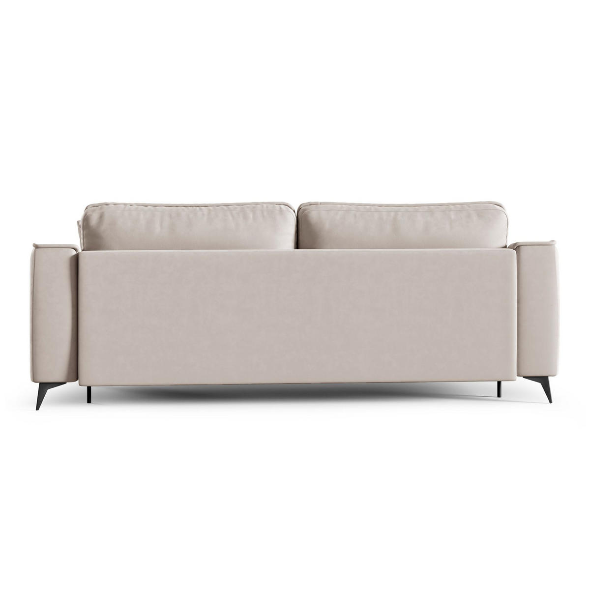 3-SITZER SCHLAFSOFA Louisos Samt Hellbeige - Ecru/Schwarz, Textil/Metall (249/100/100cm) - Selsey