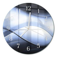 WANDUHR fi30 cm - Abstraktion - Blau, Glas (30/30/0.4cm) - TULUP