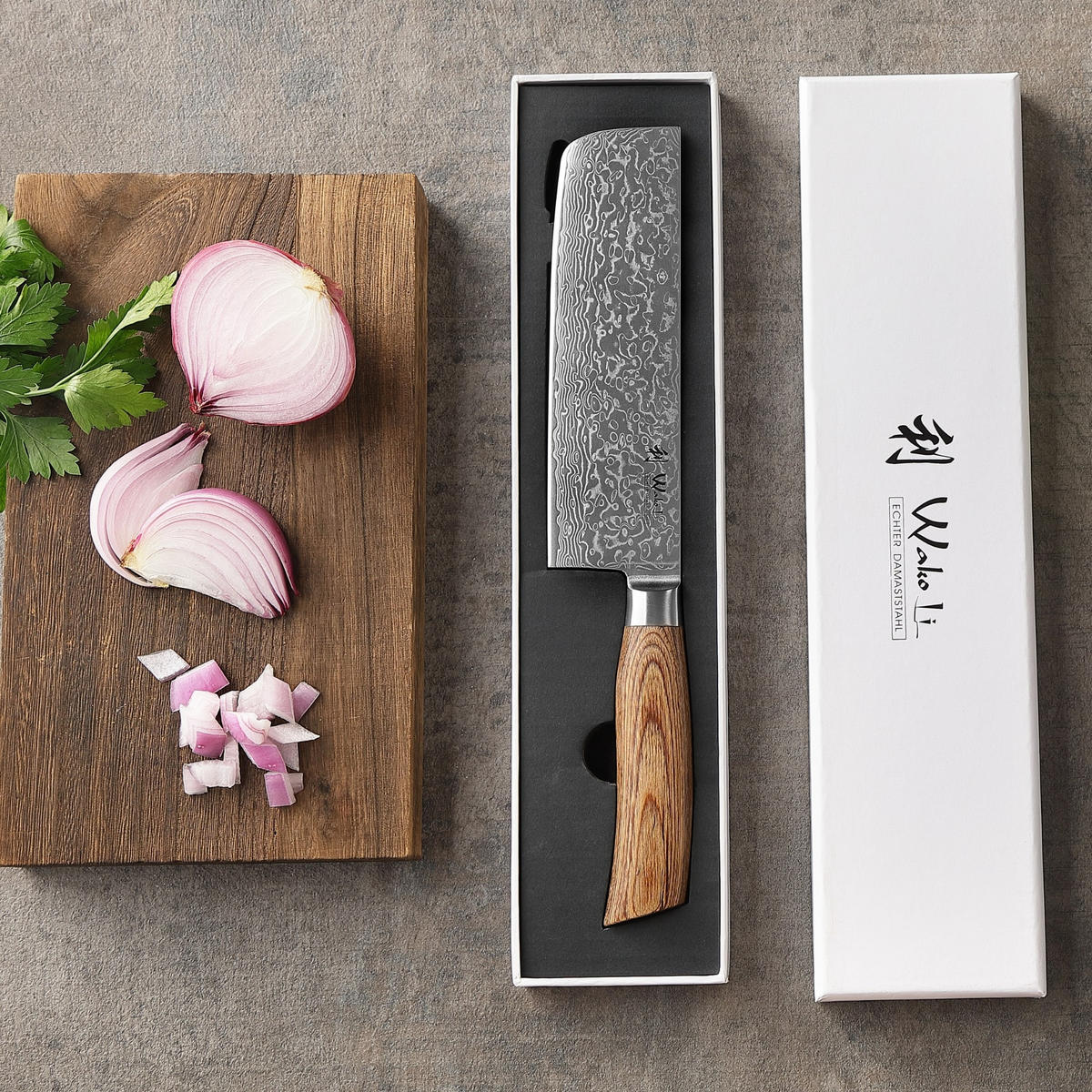 NAKIRIMESSER 18 cm - Braun, Holz/Metall (32cm) - Wakoli