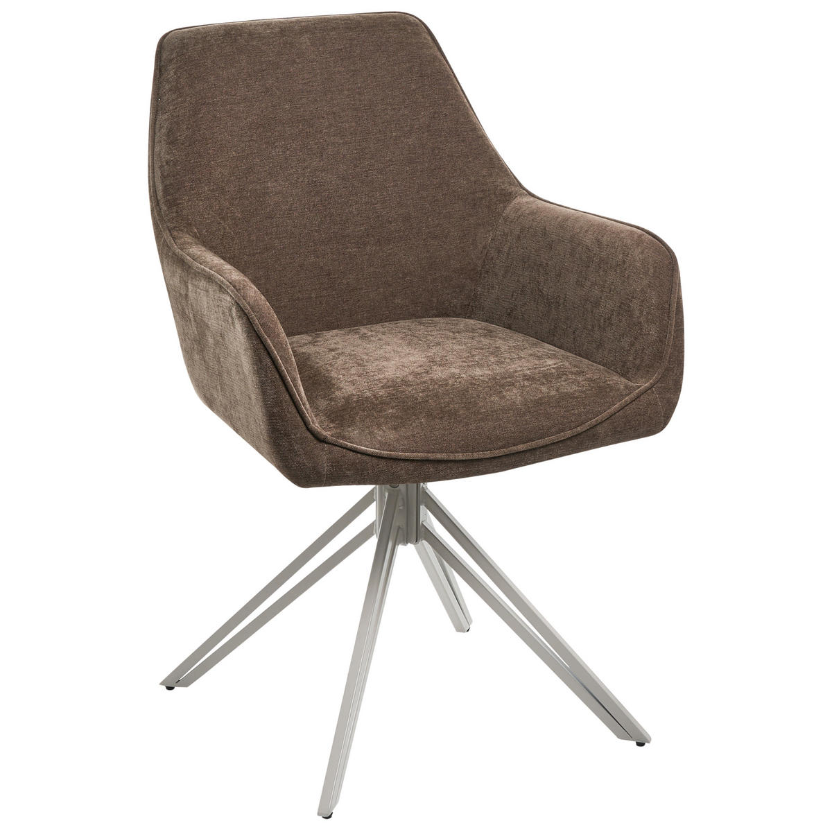 ESSZIMMERSTUHL 2er-Set Stoff Braun Jodar - Braun, Textil (56/83/60cm) - Beliani
