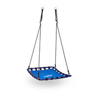 NESTSCHAUKEL Dunkelblau Schwarz viereckig 153x74x98 cm - Multicolor, Kunststoff/Metall (74/153/98cm) - Relaxdays