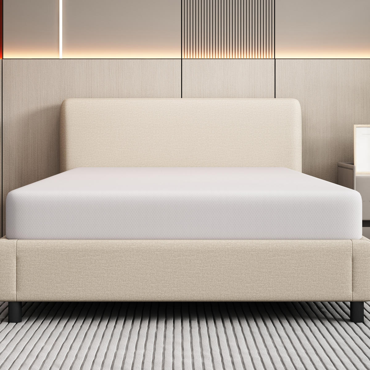 KOMFORTSCHAUMMATRATZE 90/200 cm Weiß mit Antirutschpartikeln und Griffen - Weiß, Textil (90/200cm) - Oxeza