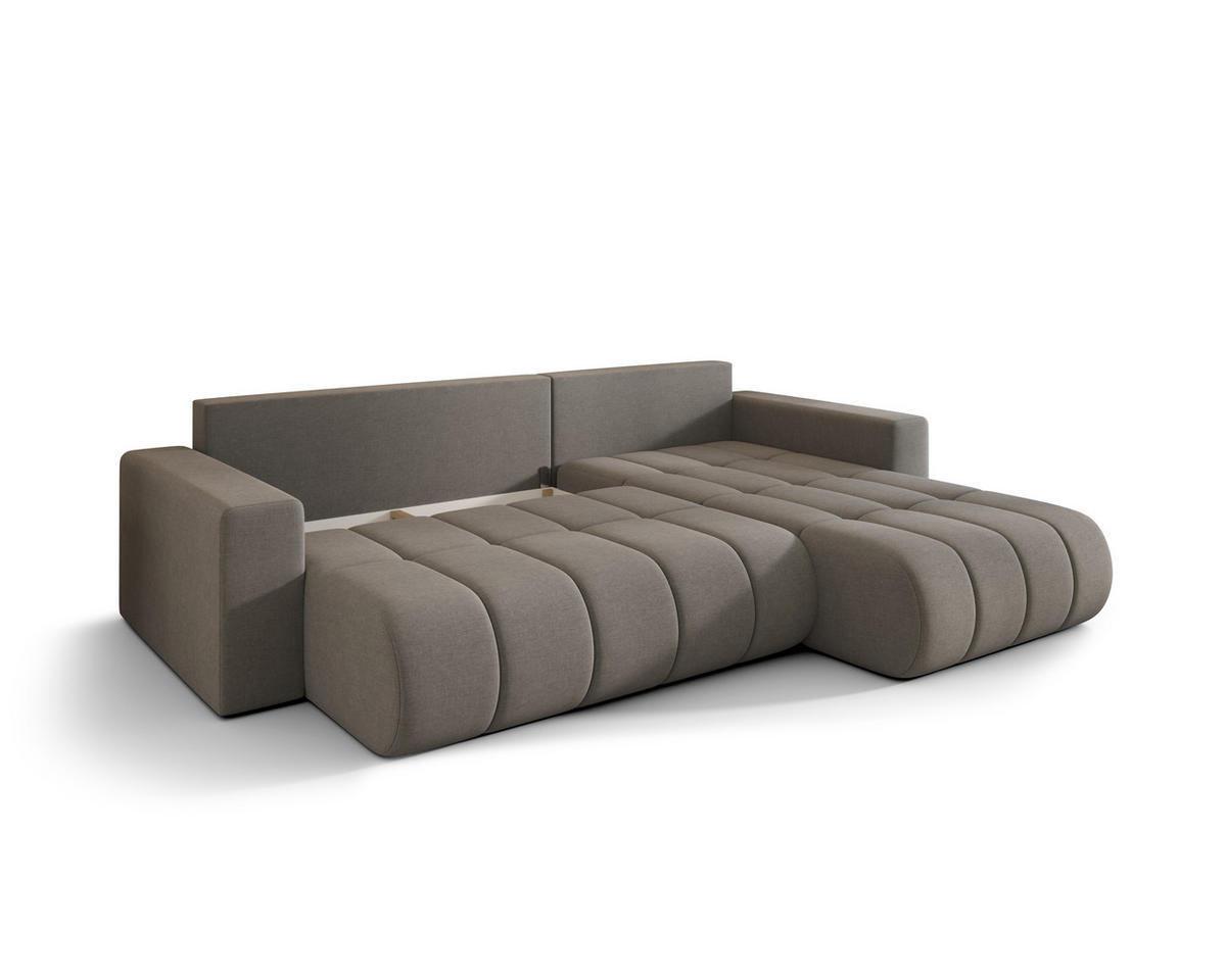 ECKSOFA ARDEN Samt GRAU L - Rechts - Grau, Textil (280/175cm) - Luxkor24