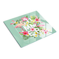 GLASPLATTE 60x52 cm Flamingos - Multicolor, Glas (60/0.4/52cm) - TULUP