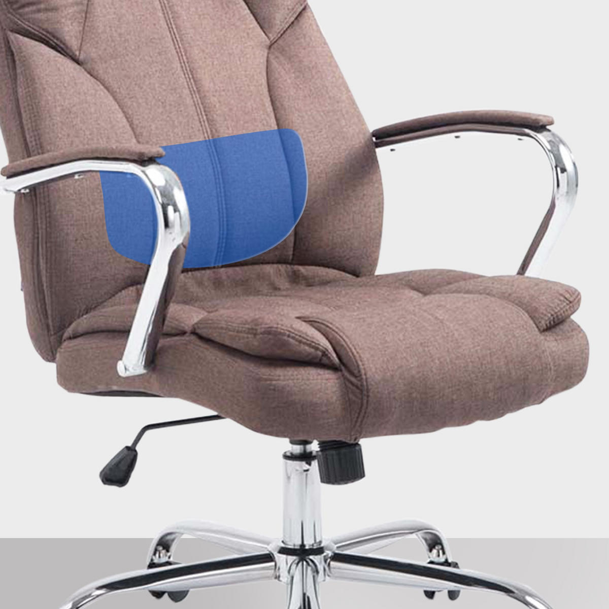 CHEFSESSEL Stoff Braun - Chromfarben/Braun, Textil/Metall (62/115/70cm) - CLP