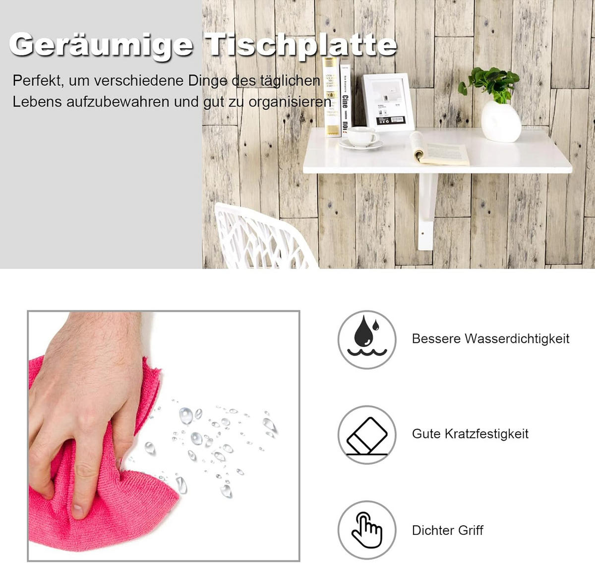 DATORBORD Vitt - Vit, Träbaserade material (60/80/45cm) - COSTWAY